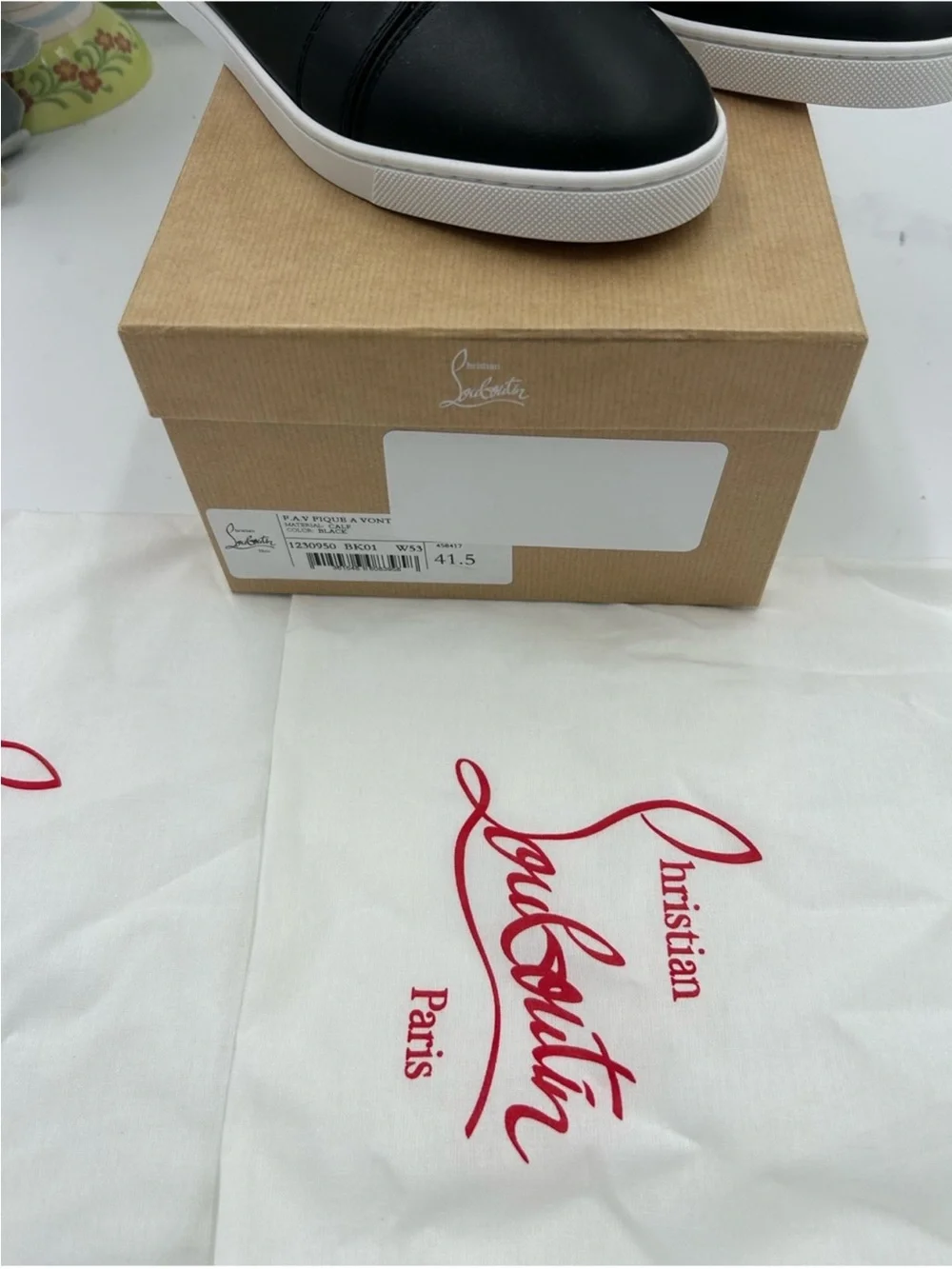 Men’s Christian Louboutin F. A. V. Fique slip on sneakers size 41.5 made Italy.